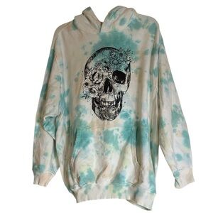 Aerie tie dye skull hoodie sweatshirt